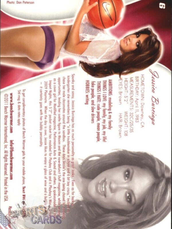 2011 Jessica Burciaga #6 Bench Warmer BubbleGum-back