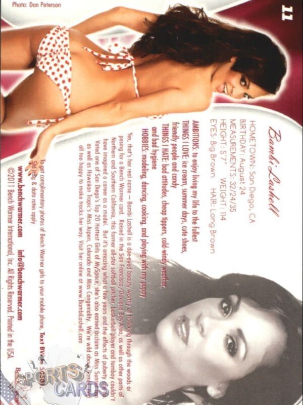 2011 Bambi Lashell #11 Bench Warmer BubbleGum-back