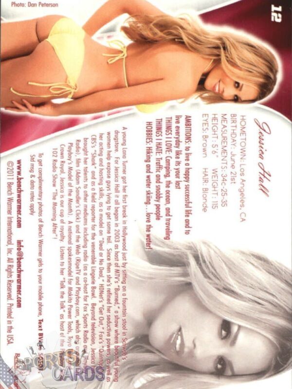 2011 Jessica Hall #12 Bench Warmer BubbleGum-back