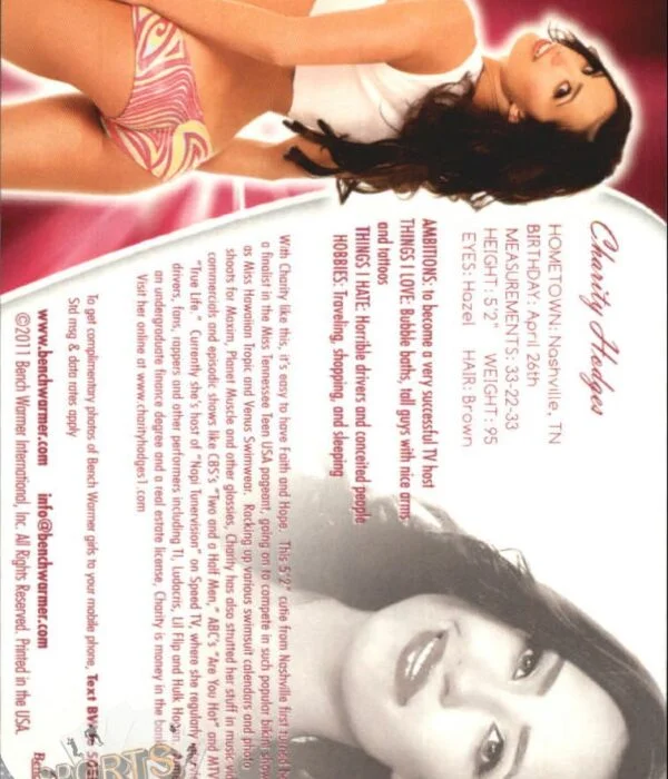 2011 Charity Hodges #13 Bench Warmer BubbleGum-back