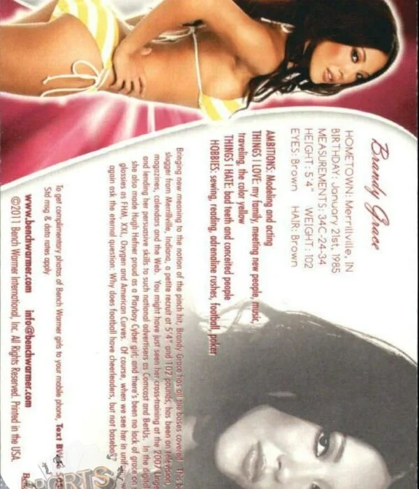 2011 Brandy Grace #16 Bench Warmer BubbleGum-back