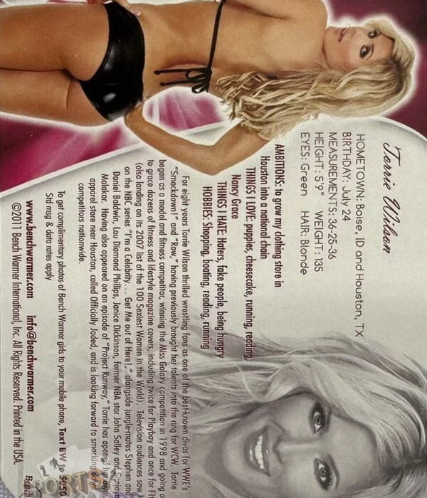 2011 Torrie Wilson #17 Bench Warmer BubbleGum-back