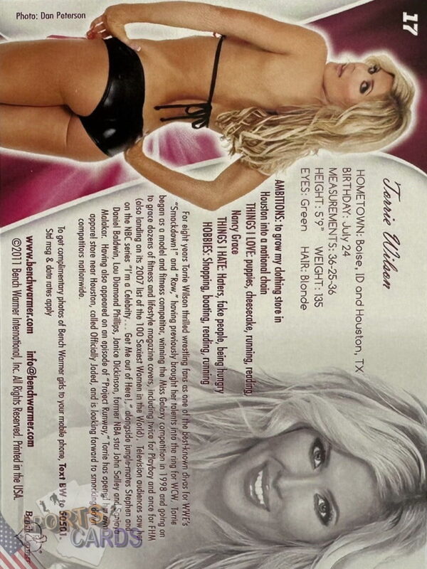 2011 Torrie Wilson #17 Bench Warmer BubbleGum-back