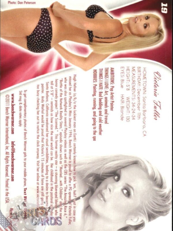 2011 Victoria Fuller #19 Bench Warmer BubbleGum-back