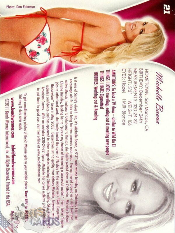 2011 Michelle Baena #21 Bench Warmer BubbleGum-back