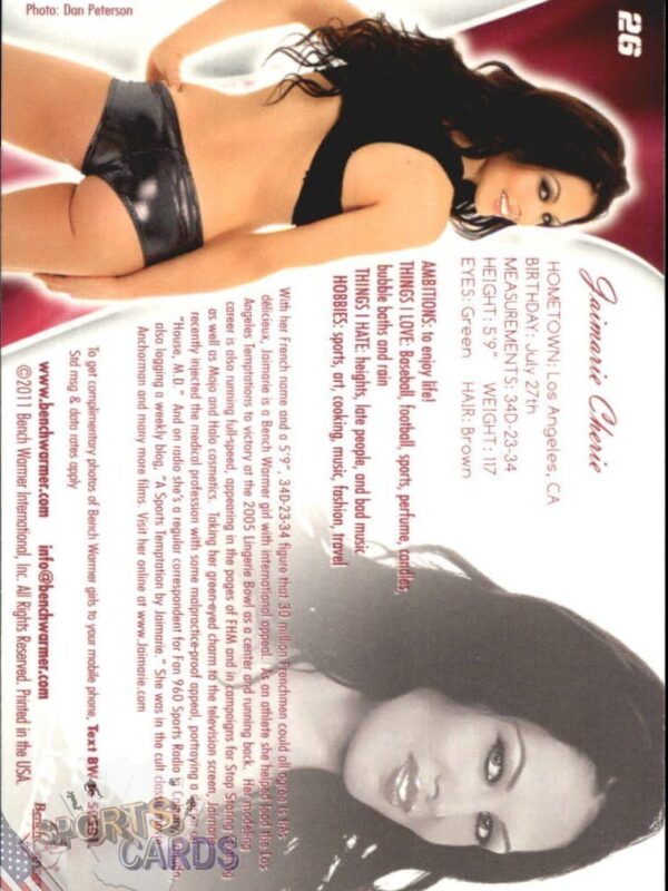 2011 Jaimarie Cherie #26 Bench Warmer BubbleGum-back