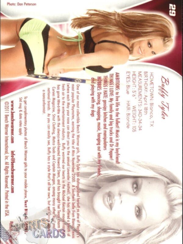 2011 Buffy Tyler #29 Bench Warmer BubbleGum-back