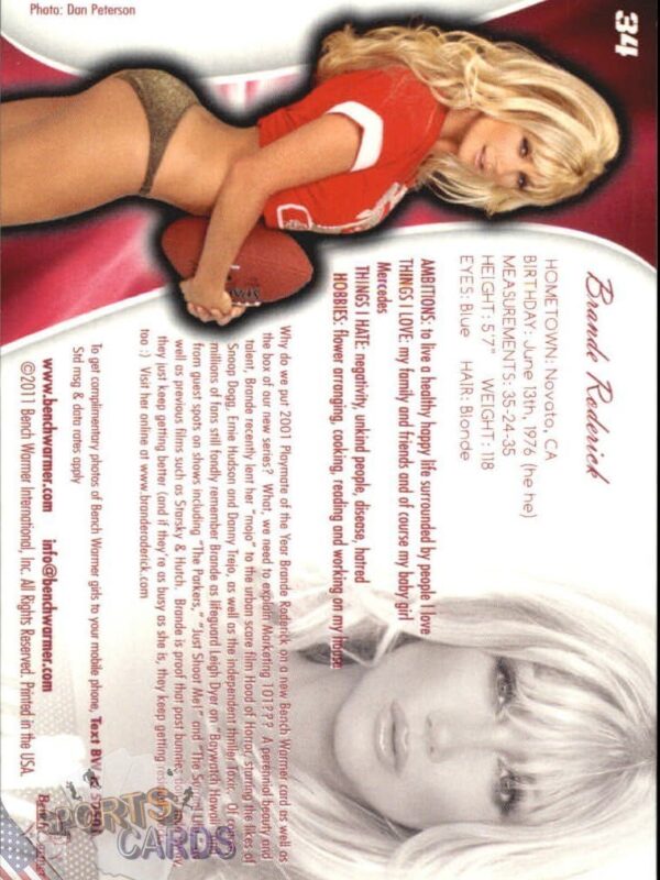 2011 Brande Roderick #34 Bench Warmer BubbleGum-back