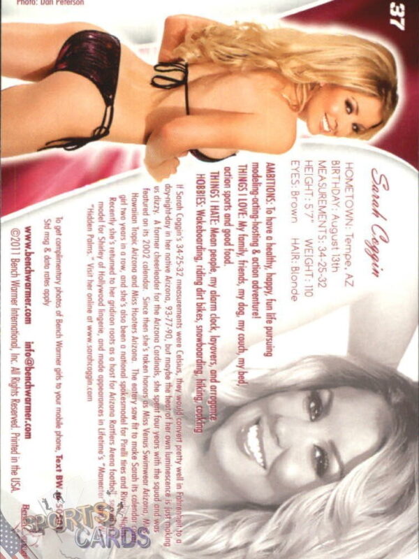 2011 Sarah Coggin #37 Bench Warmer BubbleGum-back