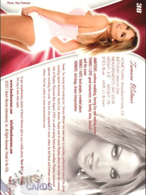 2011 Tamara Witmer #38 Bench Warmer BubbleGum-back