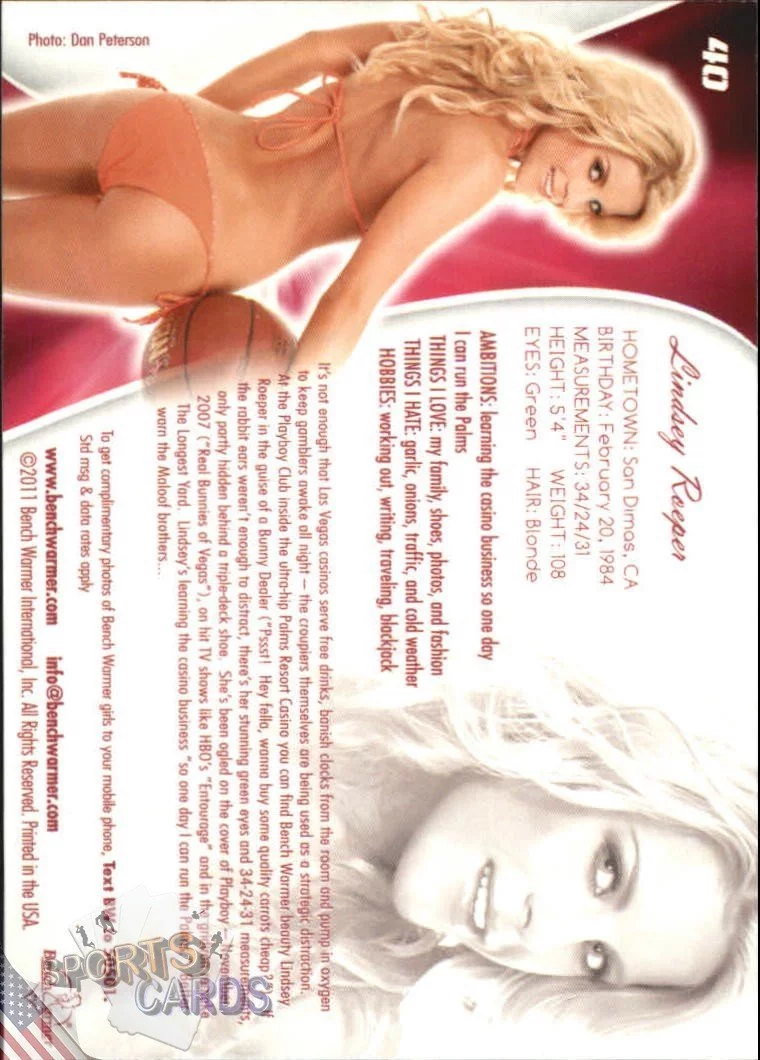 2011 Lindsey Roeper #40 Bench Warmer BubbleGum-back