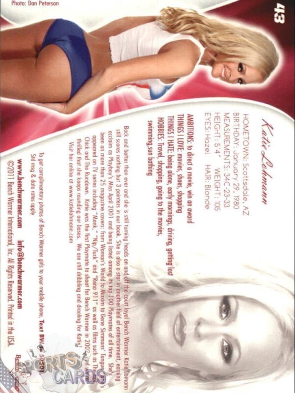 2011 Katie Lohmann #43 Bench Warmer BubbleGum-back