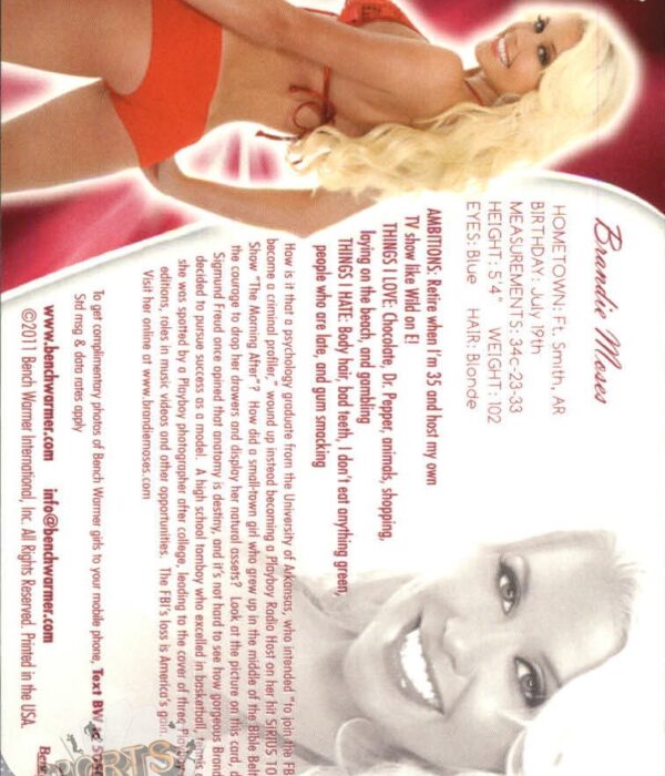 Alternative view of 2011 Brandie Moses #46 Bench Warmer BubbleGum