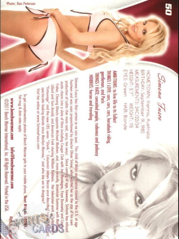 2011 Simona Fusco #50 Bench Warmer BubbleGum-back