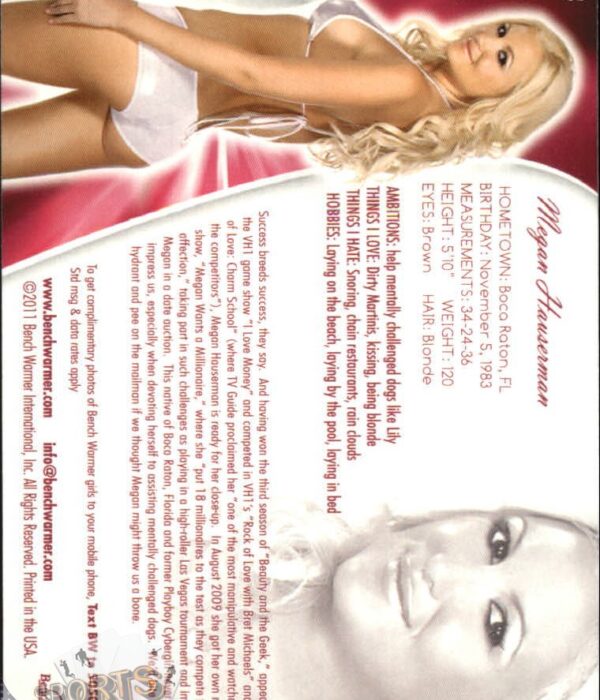2011 Megan Hauserman #54 Bench Warmer BubbleGum-back