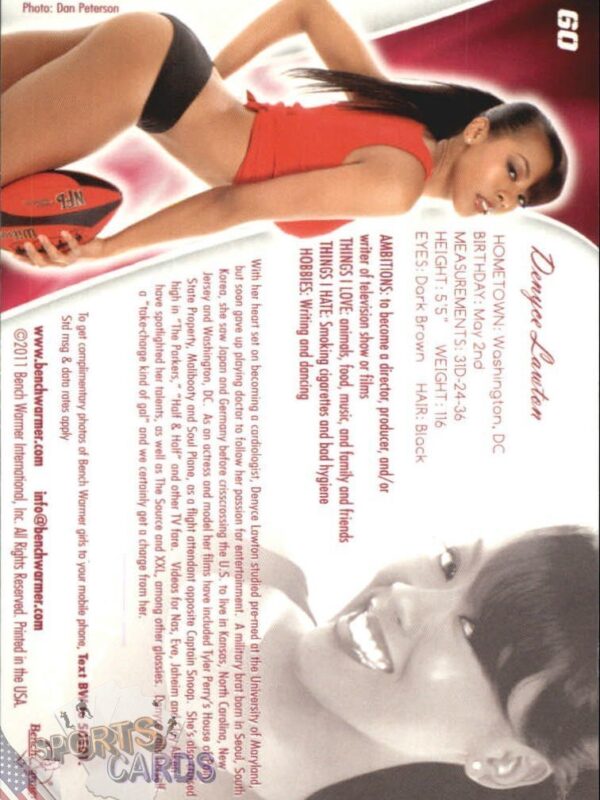 2011 Denyce Lawton #60 Bench Warmer BubbleGum-back