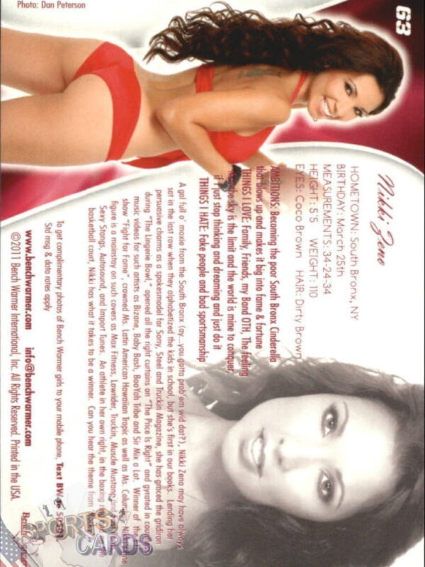 2011 Nikki Zeno #63 Bench Warmer BubbleGum-back
