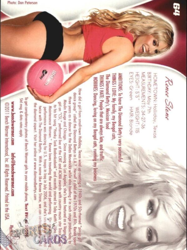2011 Renee Stone #64 Bench Warmer BubbleGum-back