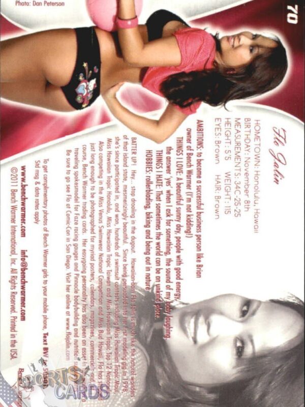 2011 Flo Jalin #70 Bench Warmer BubbleGum-back
