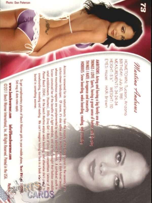 2011 Martina Andrews #73 Bench Warmer BubbleGum-back