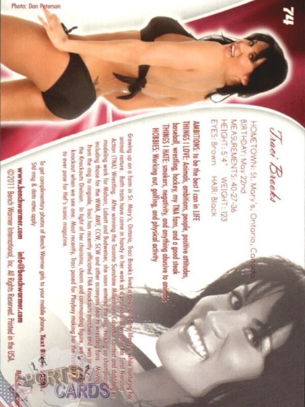 2011 Traci Brooks #74 Bench Warmer BubbleGum-back