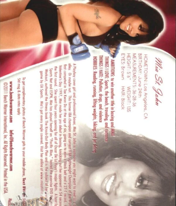 2011 Mia St. John #75 Bench Warmer BubbleGum-back