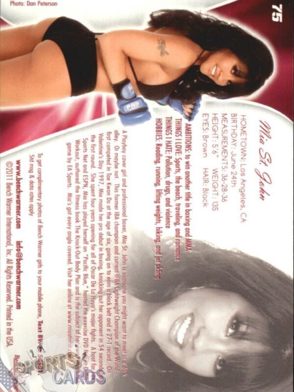 2011 Mia St. John #75 Bench Warmer BubbleGum-back