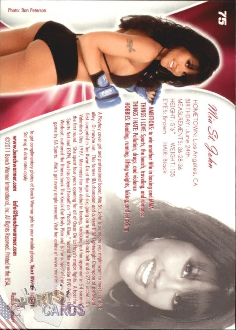 2011 Mia St. John #75 Bench Warmer BubbleGum-back