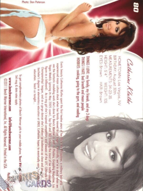 2011 Catherine Kluthe #80 Bench Warmer BubbleGum-back