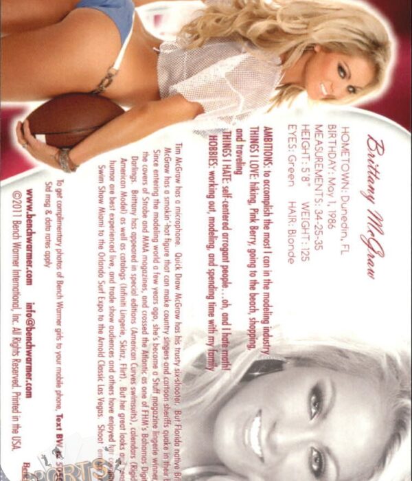 Alternative view of 2011 Brittany McGraw #81 Bench Warmer BubbleGum