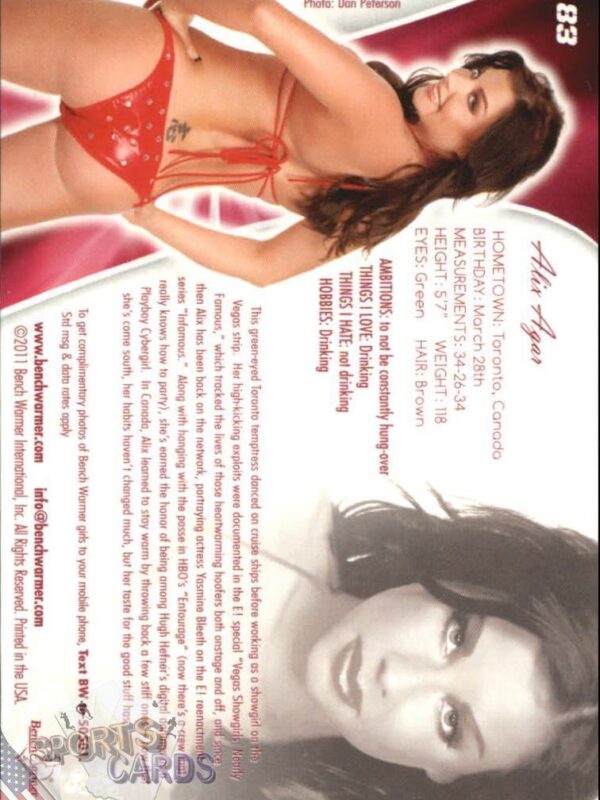 2011 Alix Agar #83 Bench Warmer BubbleGum-back