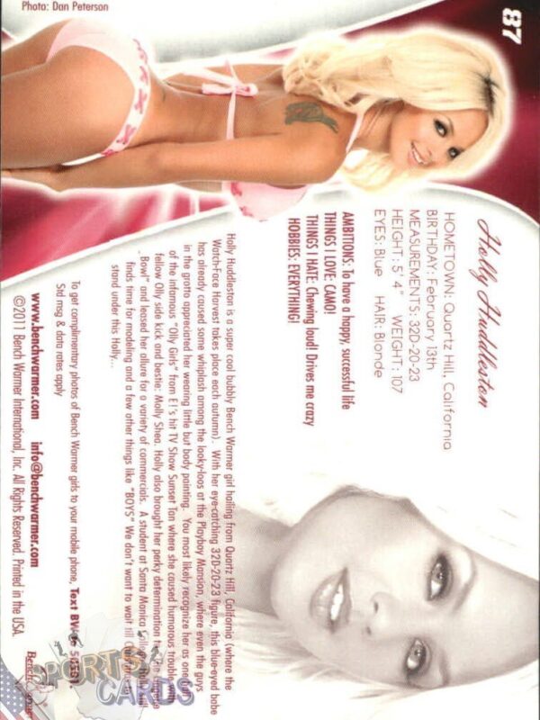 2011 Holly Huddleston #87 Bench Warmer BubbleGum-back