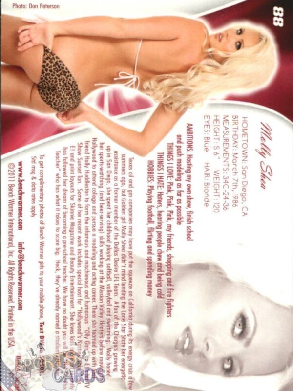 2011 Molly Shea #88 Bench Warmer BubbleGum-back
