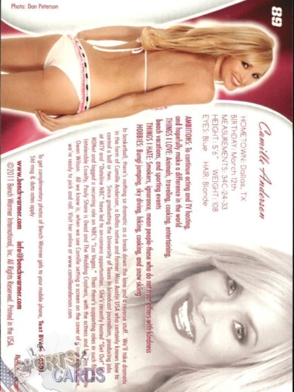 2011 Camille Anderson #89 Bench Warmer BubbleGum-back