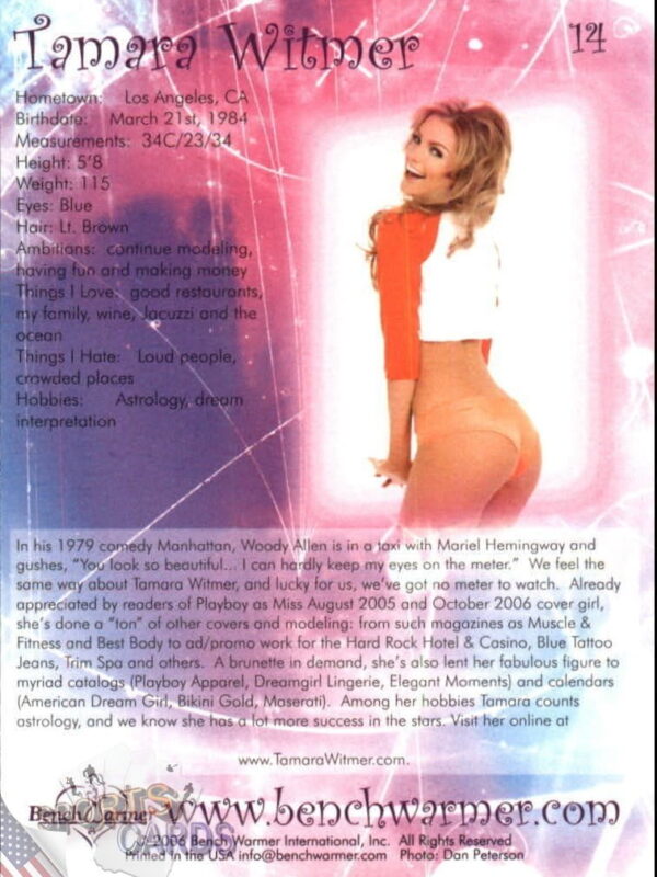 2006 Tamara Witmer #14 Bench Warmer Series One-back