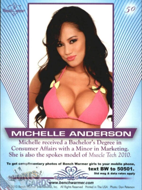 2010 Michelle Anderson #50 Bench Warmer Signature Series-back