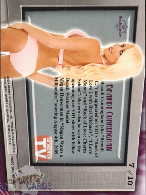 2009 Brandi Cunningham #7 Bench Warmer Limited As Seen on TV-back