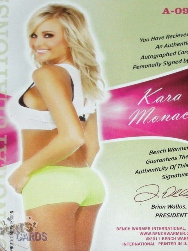 2011 Kara Monaco #A-09 Bench Warmer Bubblegum Autograph Gold Foil-back