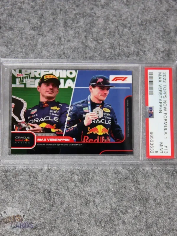 2022 Max Verstappen #13 Topps Now Formule 1 PSA 9 MINT-front
