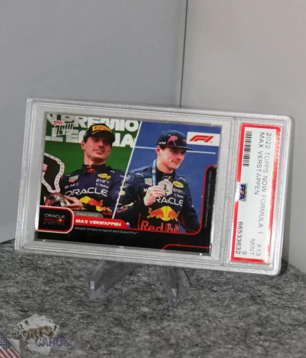 2022 Max Verstappen #13 Topps Now Formule 1 PSA 9 MINT-stand