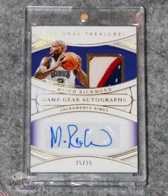 2021-22 Mitch Richmond #GGA-MRM Panini National Treasures Gear Autographs /25
