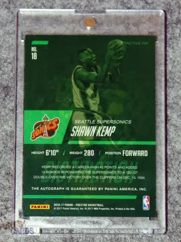 2016-17 Shawn Kemp #18 Panini Prestige Autographs /199-back