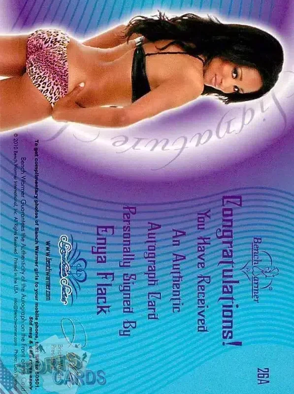 2010 Enya Flack #26A Bench Warmer Signature Authentic Autograph-back