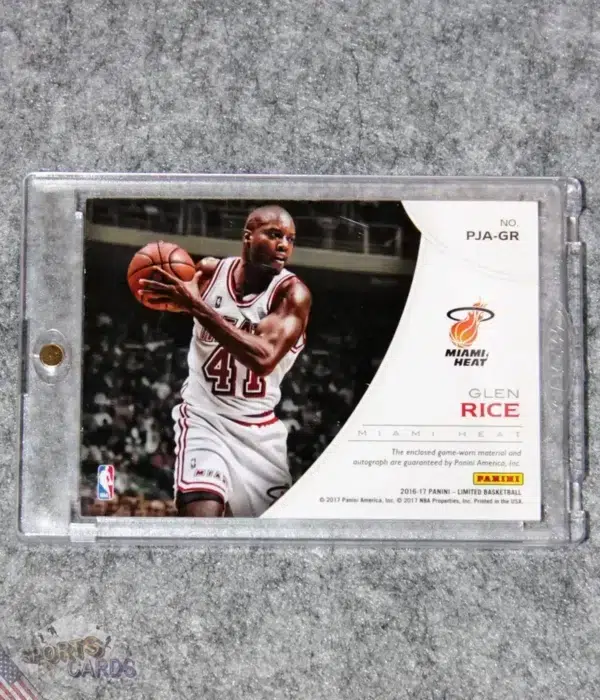 Alternative view of 2016-17 Glen Rice #PJA-GR Panini Limited Phenoms Jersey Autographs /99