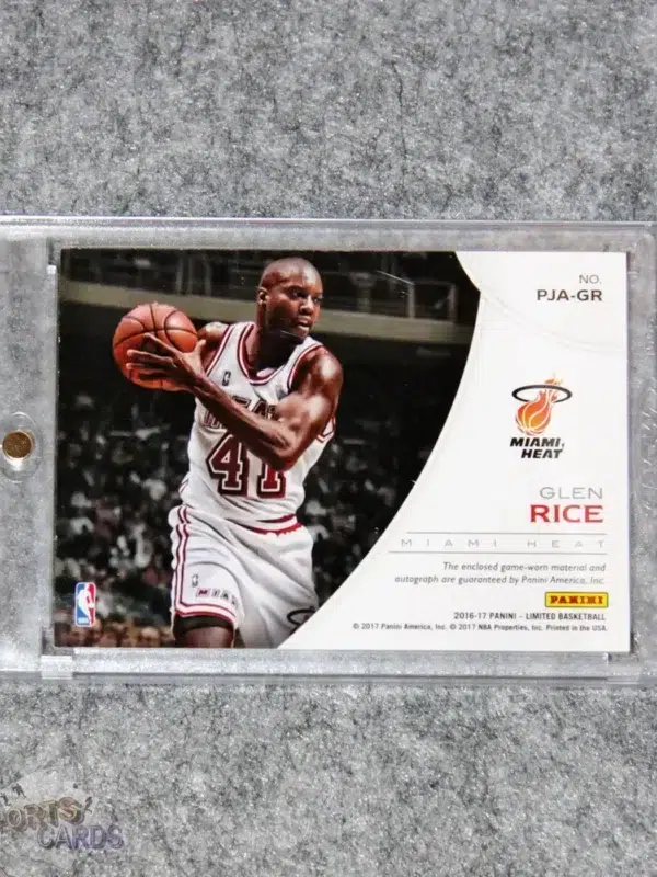2016-17 Glen Rice #PJA-GR Panini Limited Phenoms Jersey Autographs /99-back