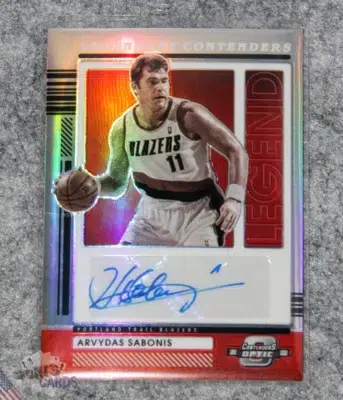2021-22 Arvydas Sabonis #LCA-ARV Panini Legendary Contenders Optic Autograph Prizm /149-front