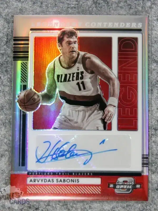 2021-22 Arvydas Sabonis #LCA-ARV Panini Legendary Contenders Optic Autograph Prizm /149-front