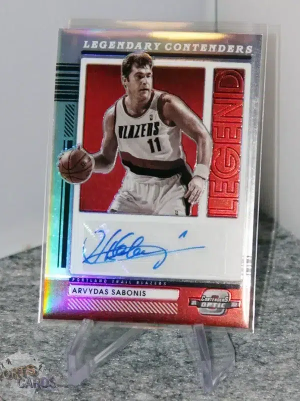 2021-22 Arvydas Sabonis #LCA-ARV Panini Legendary Contenders Optic Autograph Prizm /149-stand