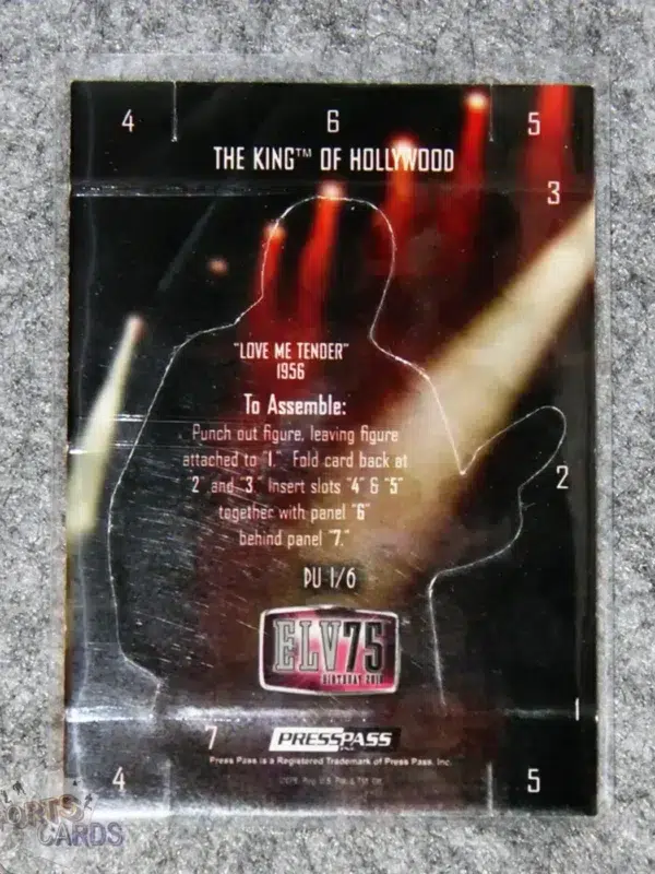 2010 Elvis Presley #PU1 PressPass The King of Hollywood Love Me Tender Pop-Ups-back