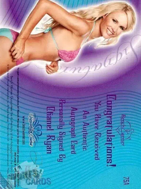 2010 Chanel Ryan #75A Bench Warmer Signature Authentic Autograph-back